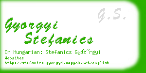 gyorgyi stefanics business card